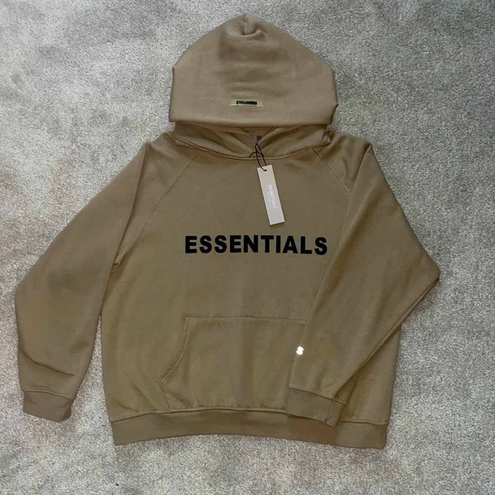Fear Of God Essentials Hoodie 'Olive' | Tan | Men’s Size Medium